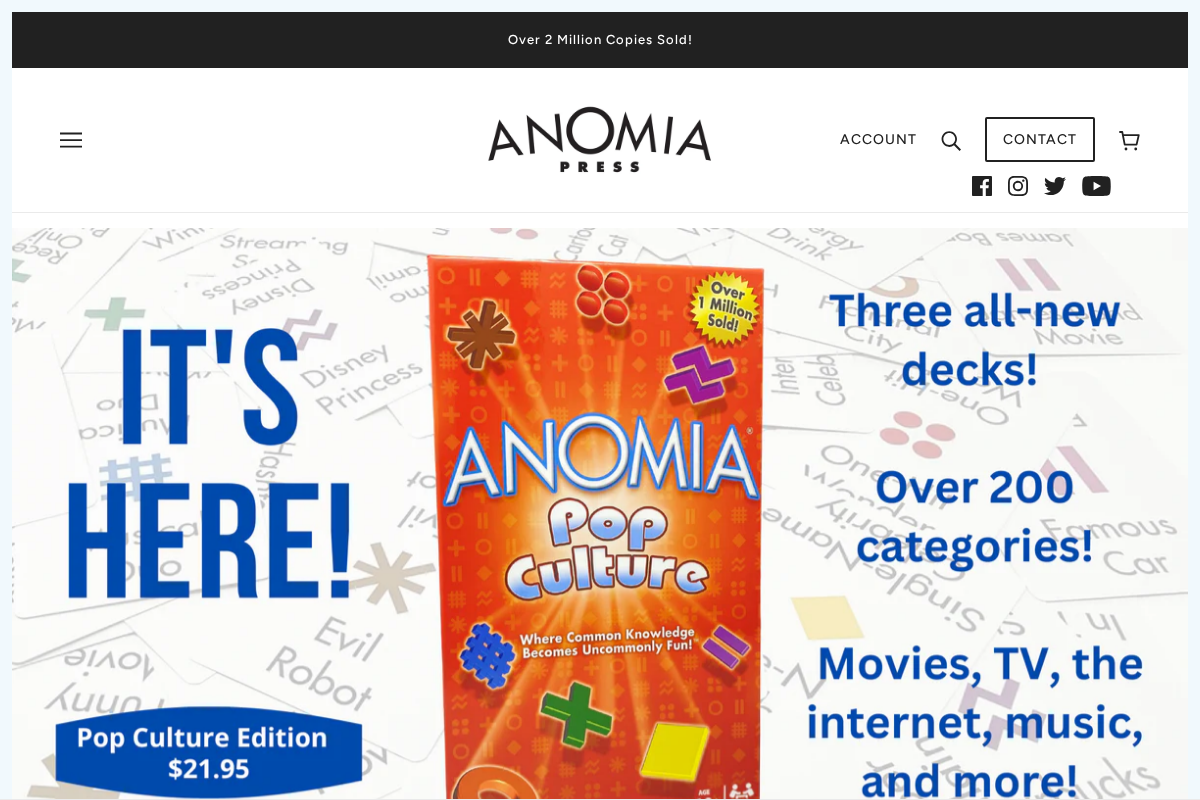 anomiapress.com homepage screenshot