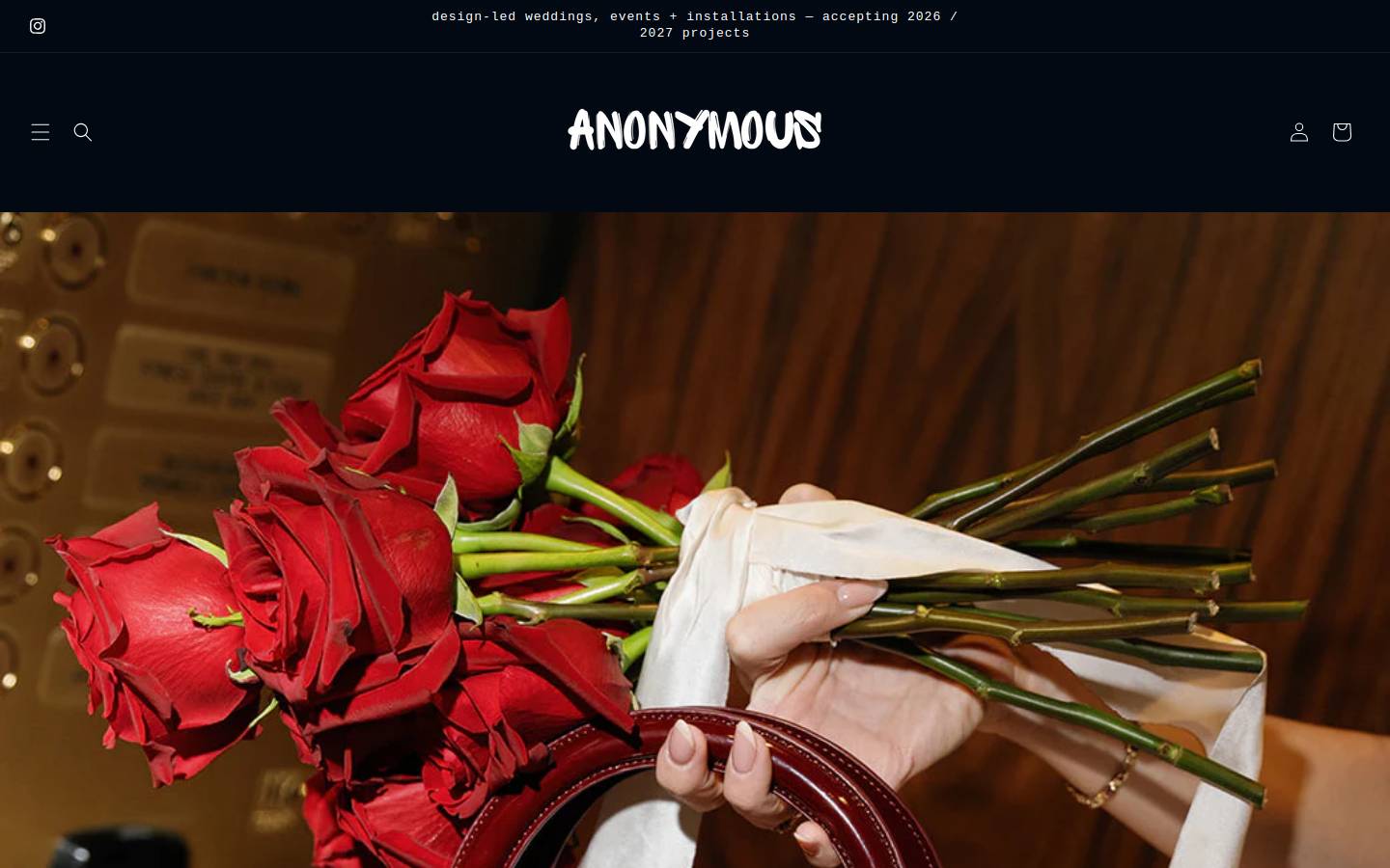 anonymousfloral.com homepage screenshot