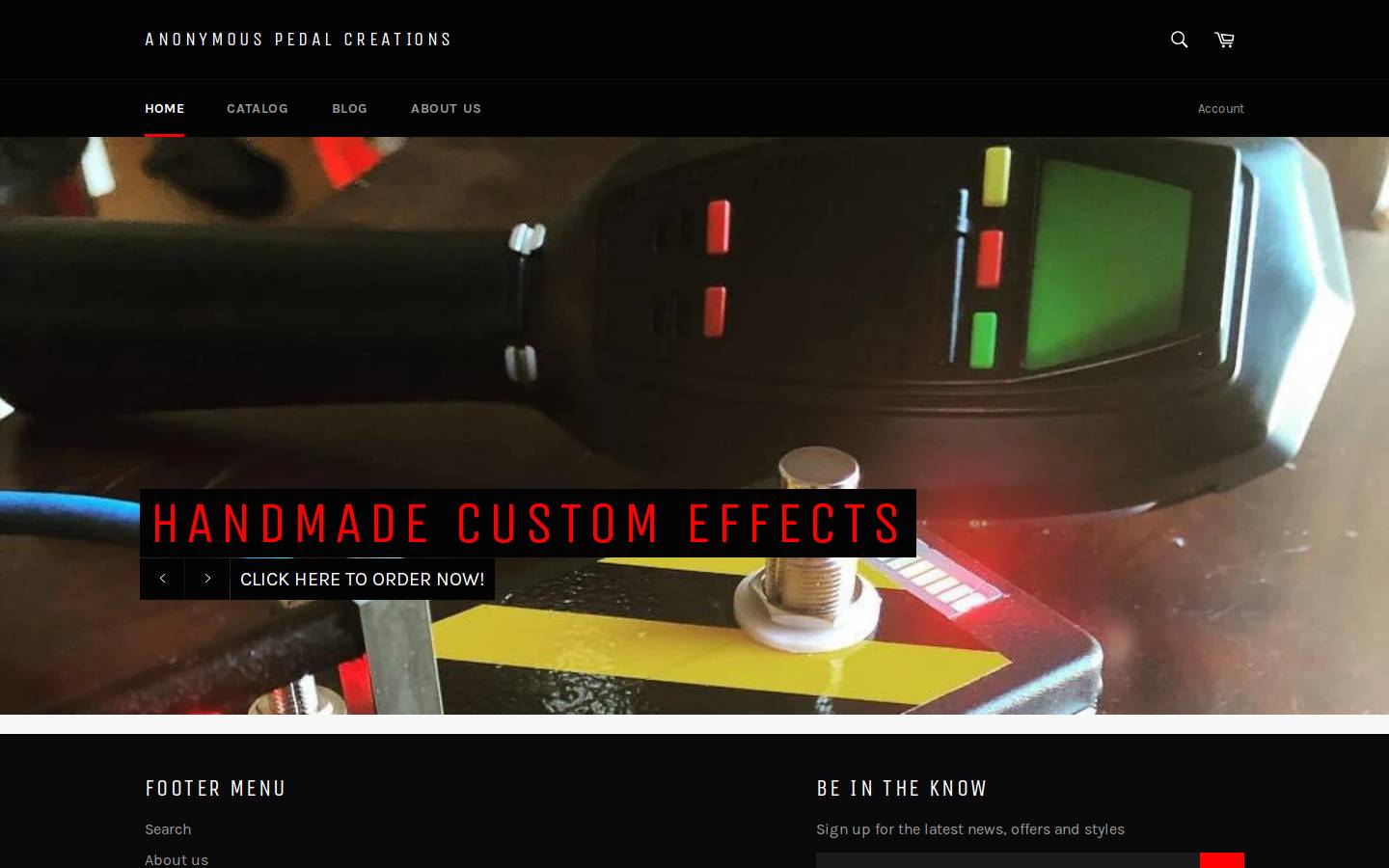 anonymouspedalcreations.com homepage screenshot