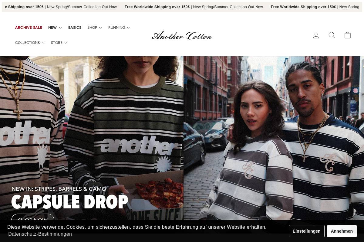 anothercottonlab.com homepage screenshot