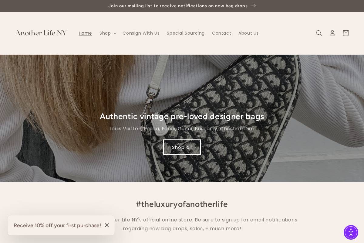 anotherlifeny.com homepage screenshot