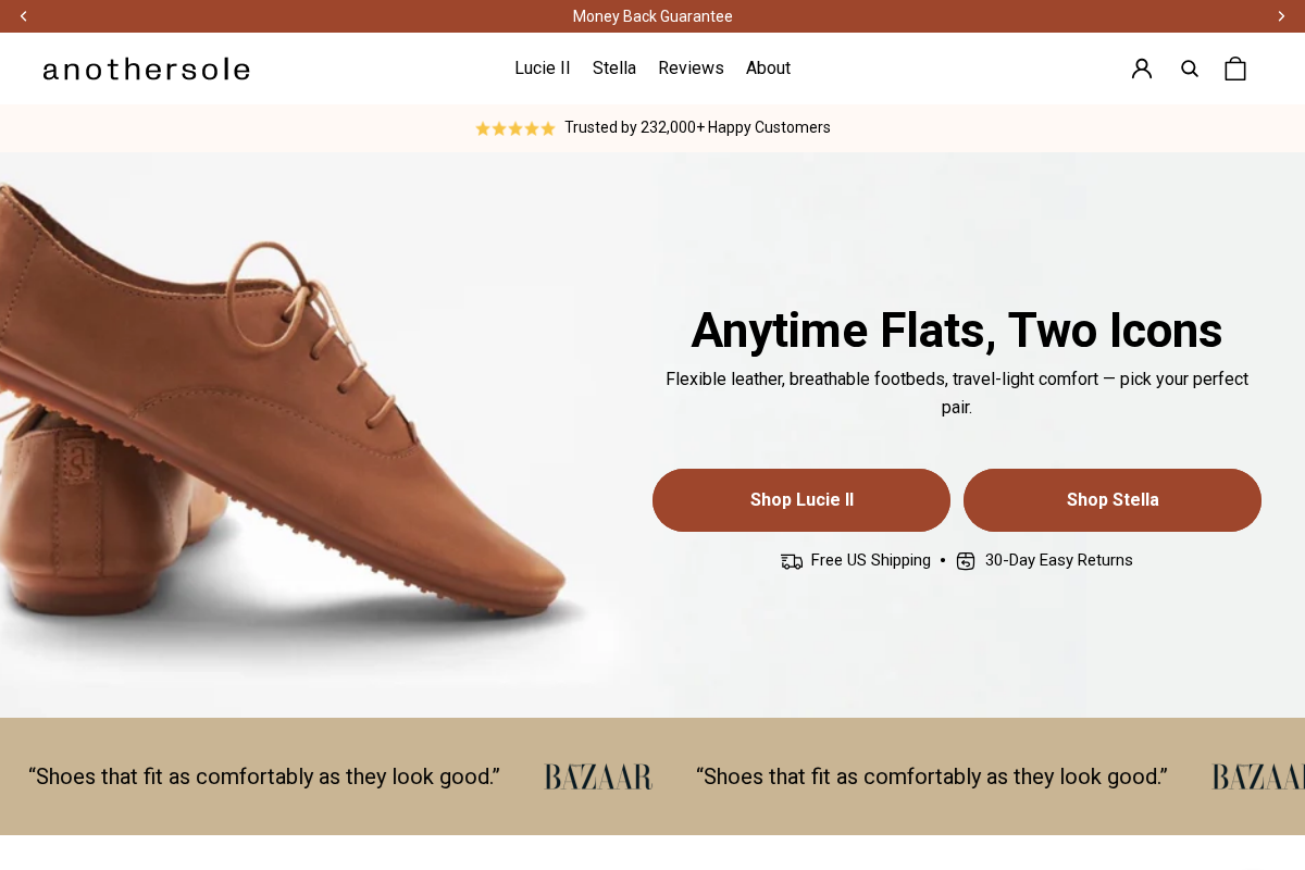 Anothersole homepage screenshot