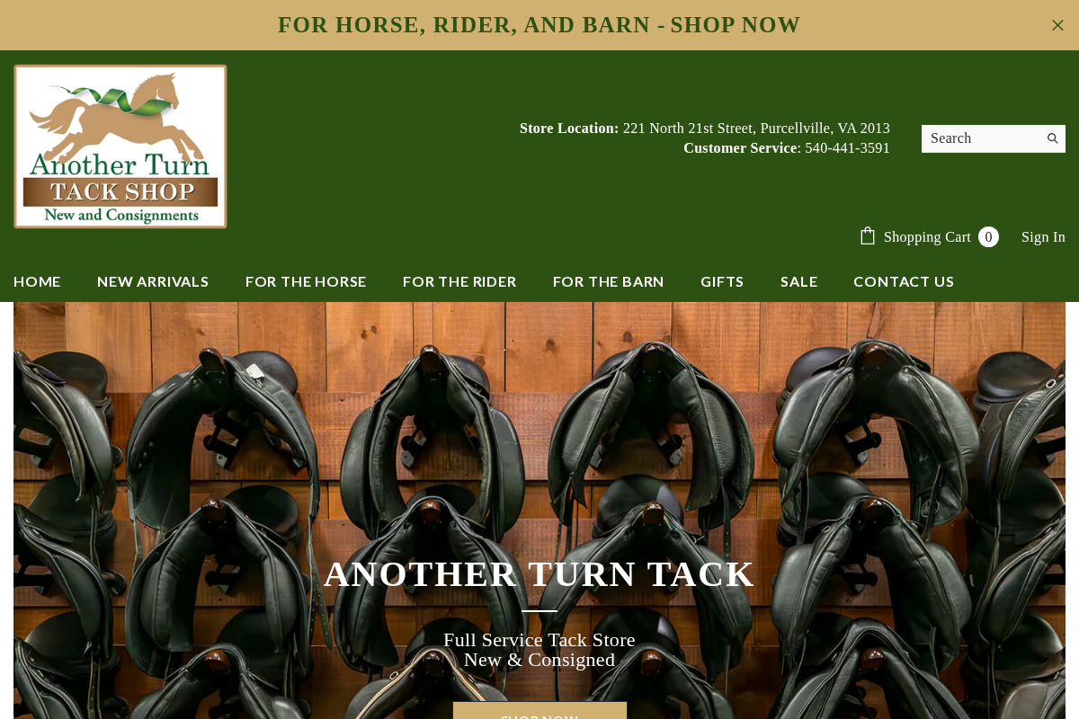 Another Turn Tack & Apparel homepage screenshot