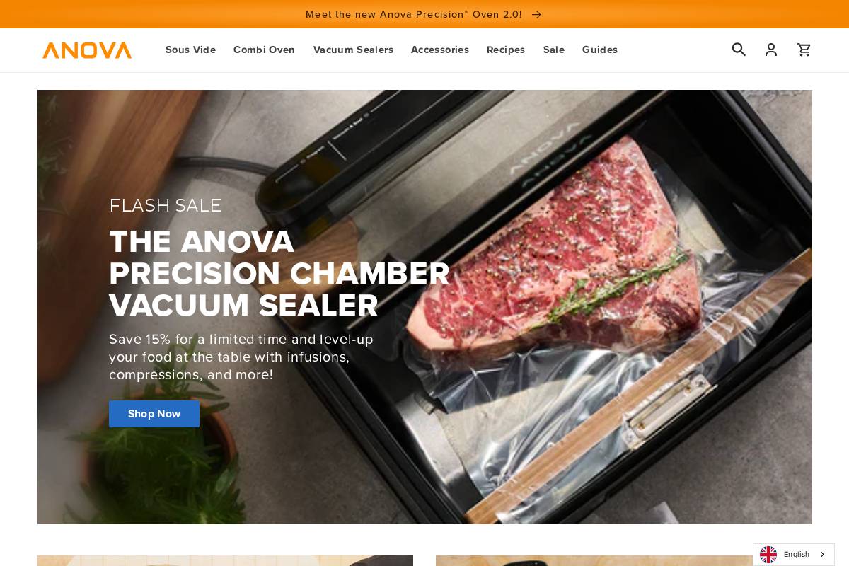 Anovaculinary homepage screenshot