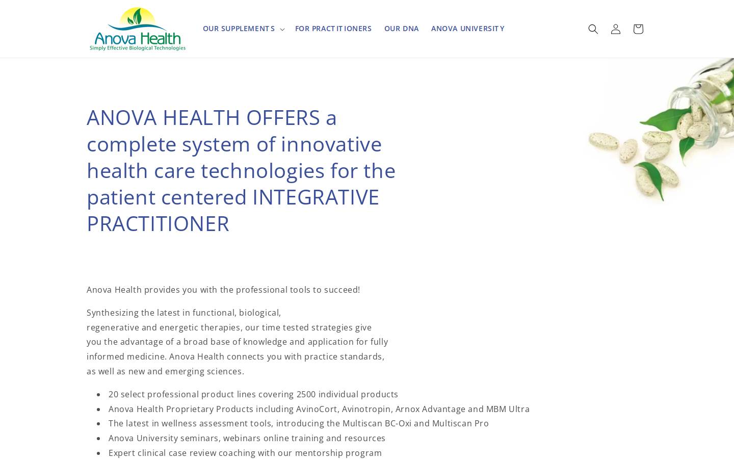 anovahealth.com homepage screenshot