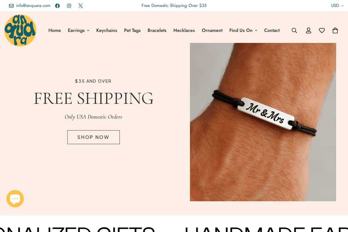 anquara.com homepage screenshot