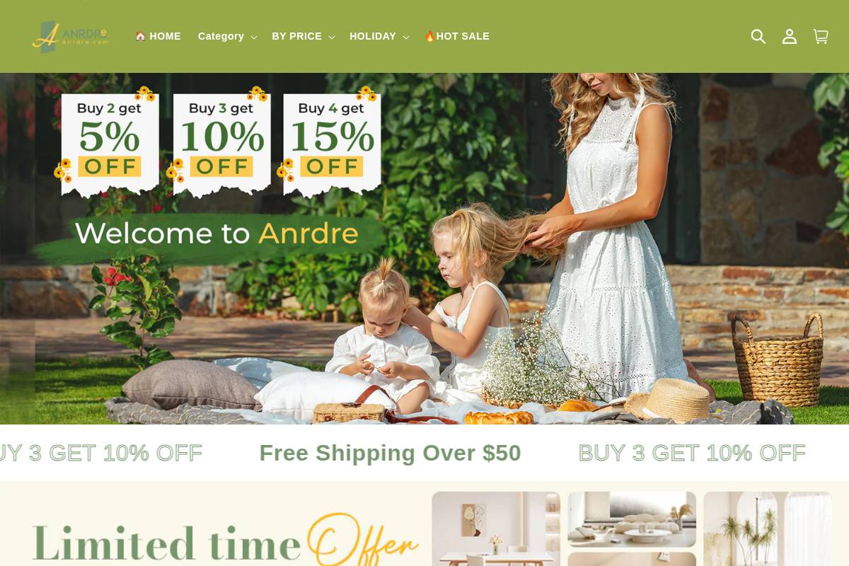 Anrdre homepage screenshot