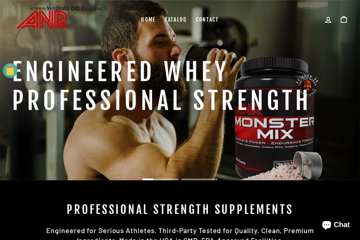 Anrsupps homepage screenshot