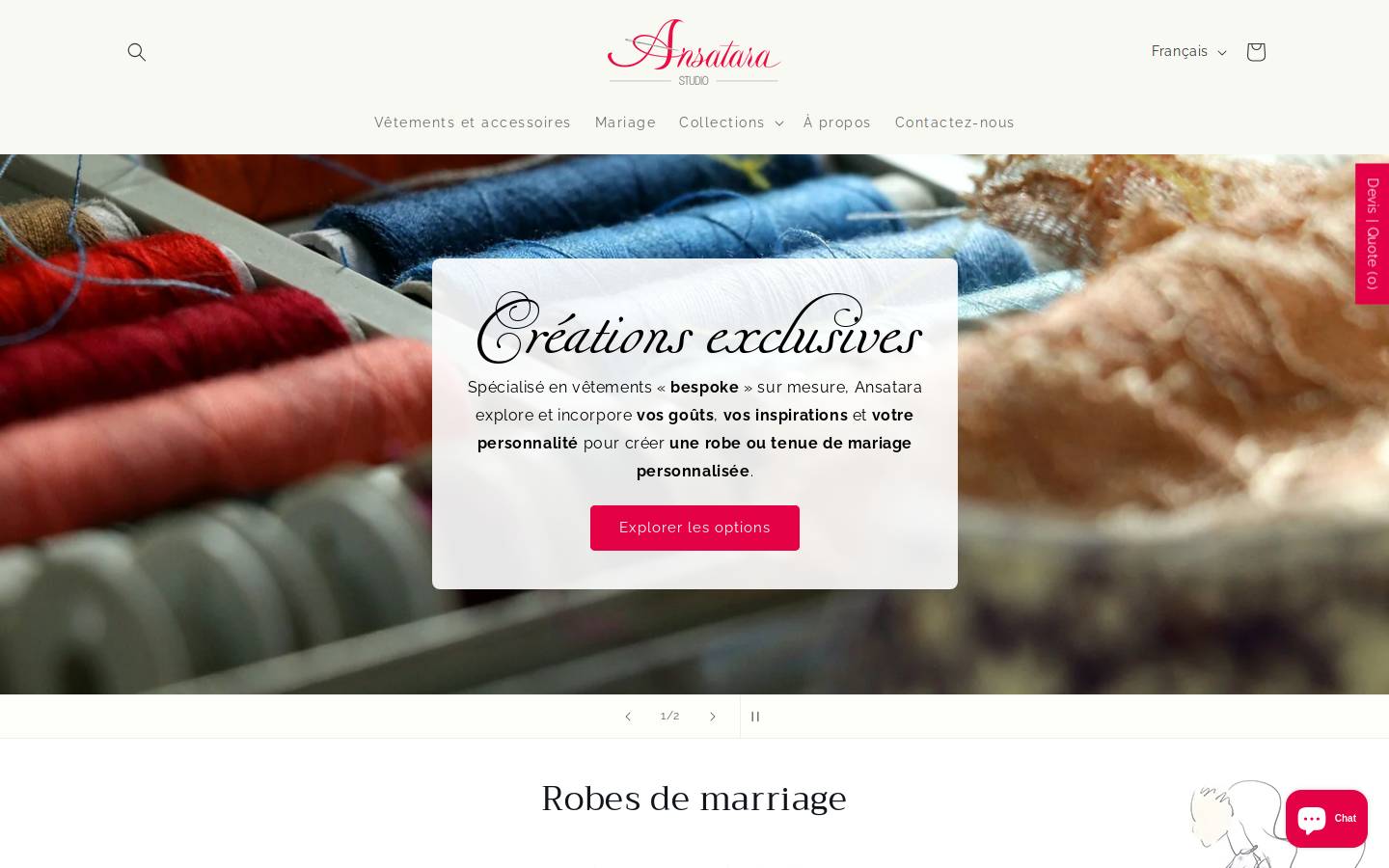 ansatara.com homepage screenshot
