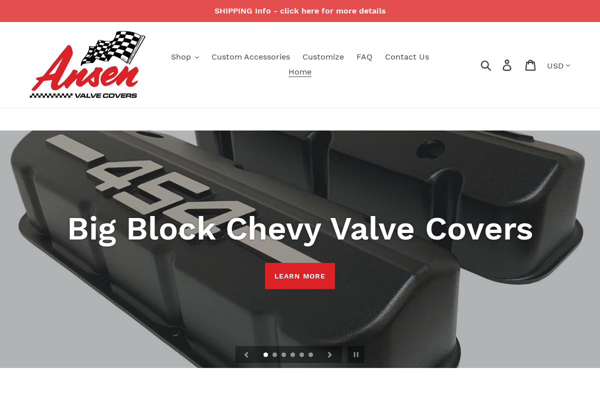 Ansen USA homepage screenshot