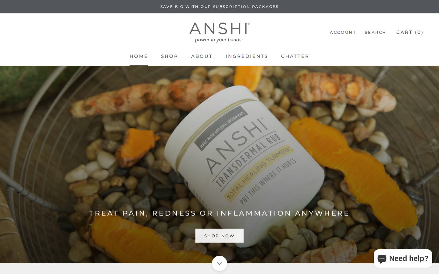 anshiheals.com homepage screenshot