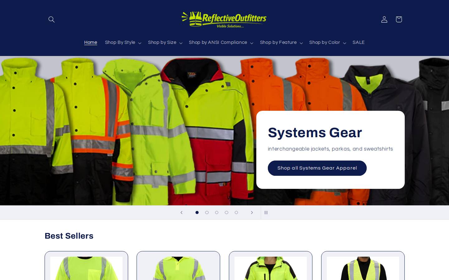 ansi-apparel.com homepage screenshot