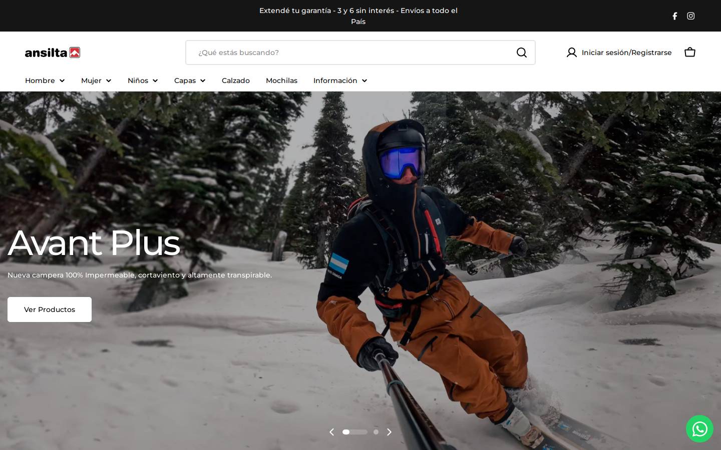 Ansilta homepage screenshot
