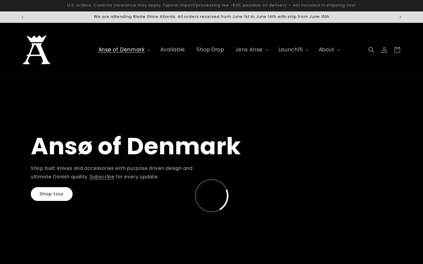 anso-of-denmark.com homepage screenshot