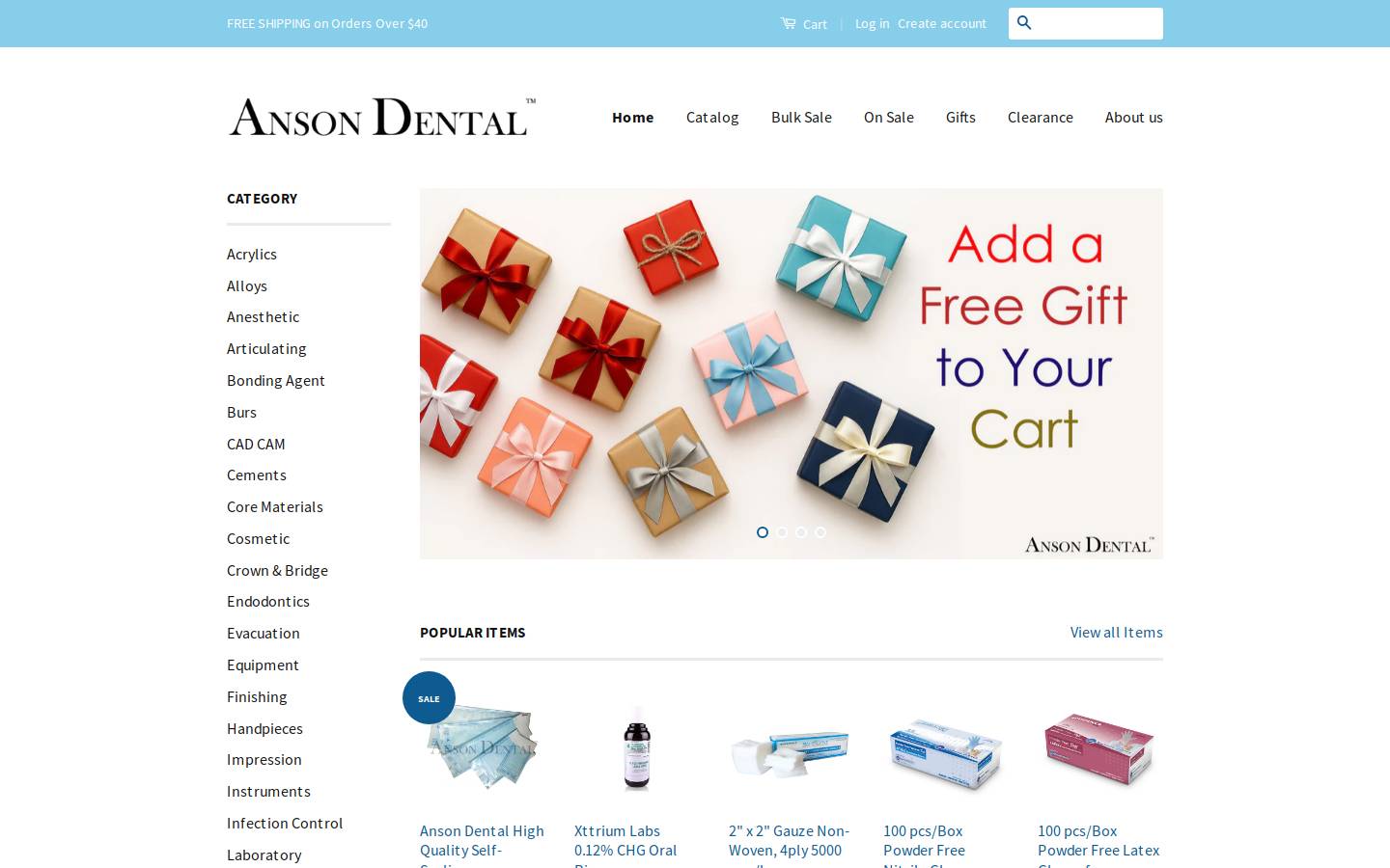 ansondental.com homepage screenshot