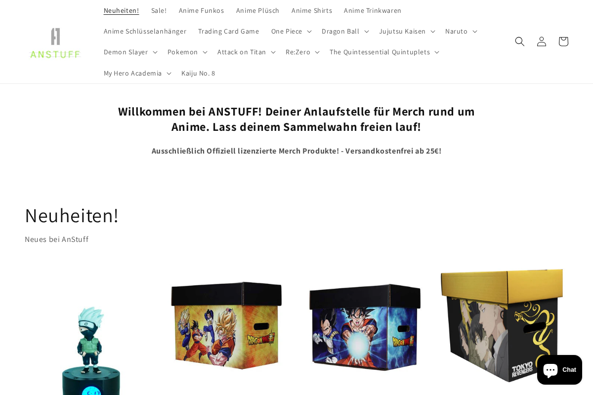 AnStuff homepage screenshot