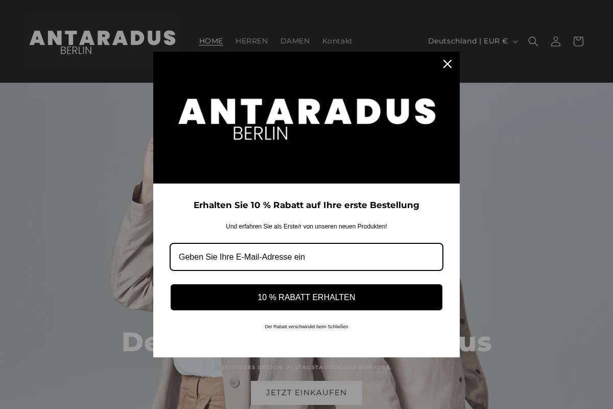 Antaradus homepage screenshot