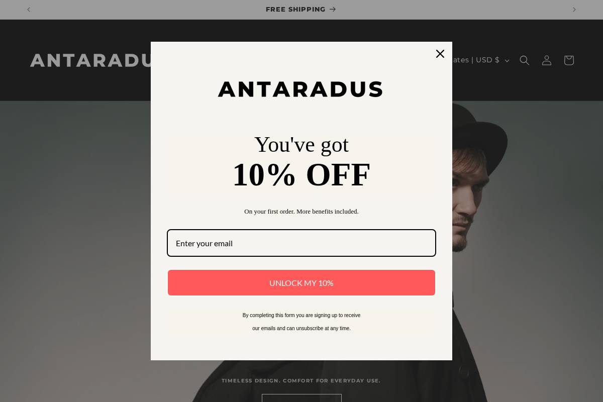 antardus.com homepage screenshot