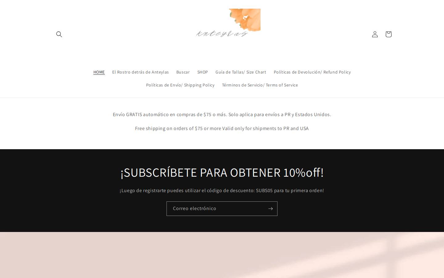 anteylas.com homepage screenshot