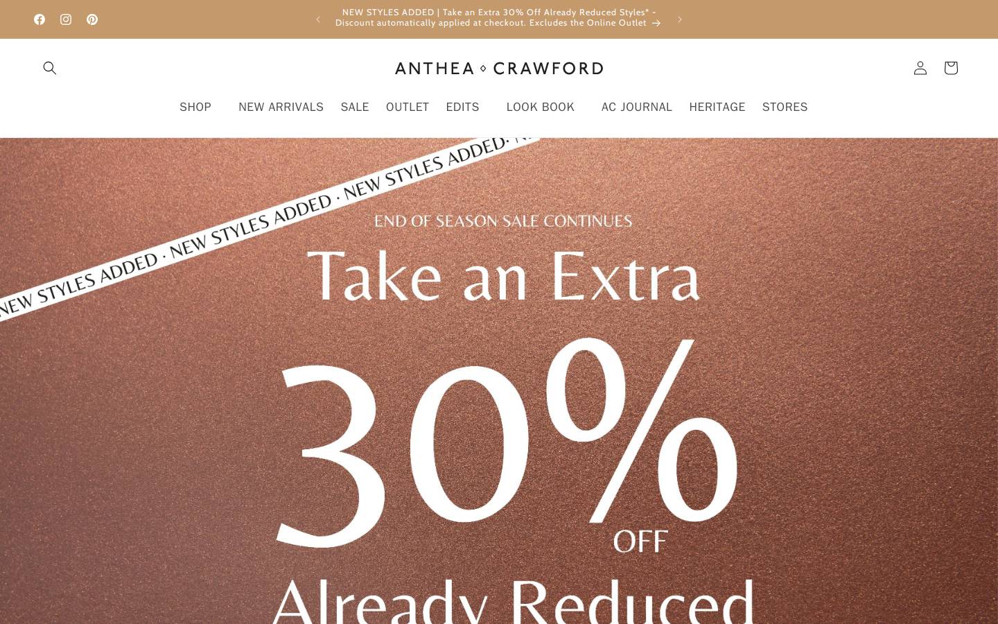 Anthea Crawford homepage screenshot