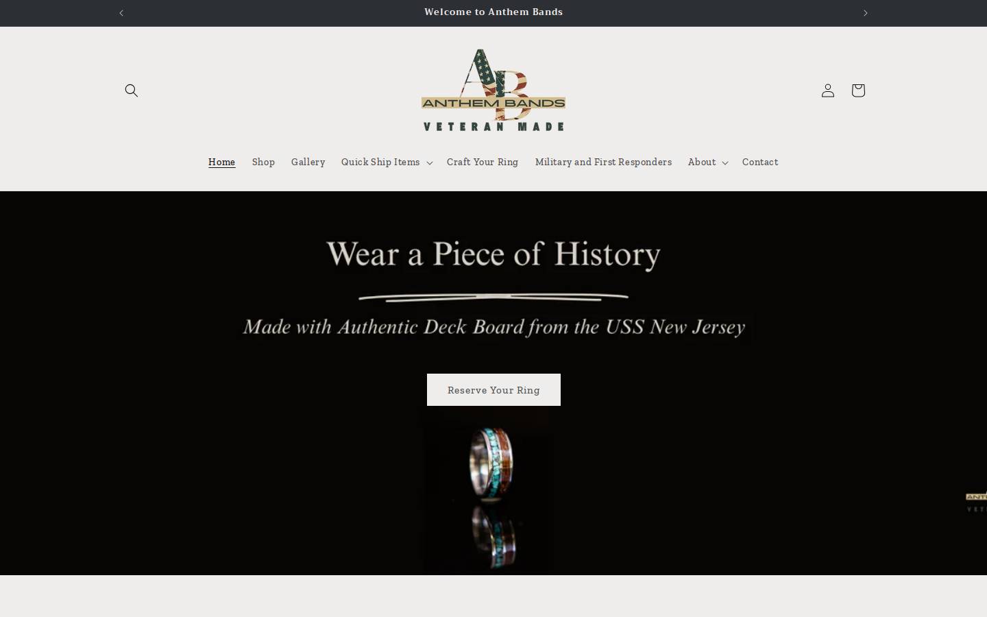anthembands.com homepage screenshot