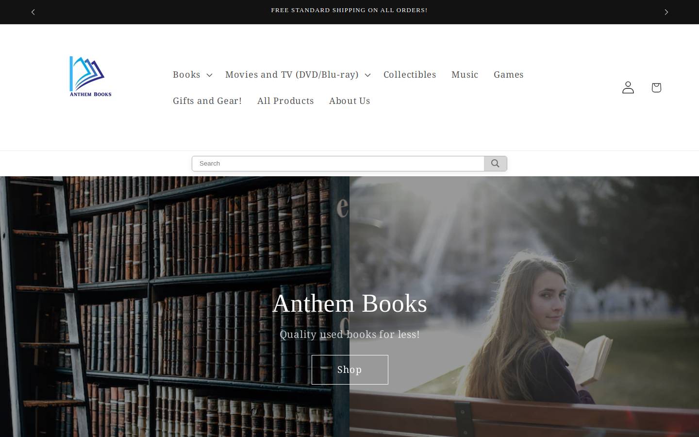anthembooks.com homepage screenshot