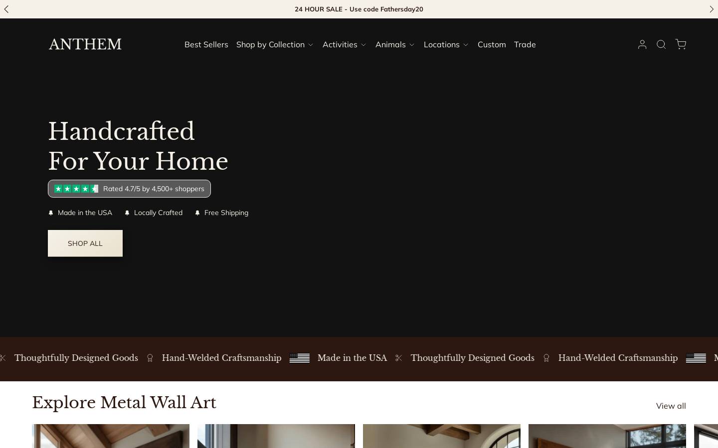 Anthemclassic homepage screenshot