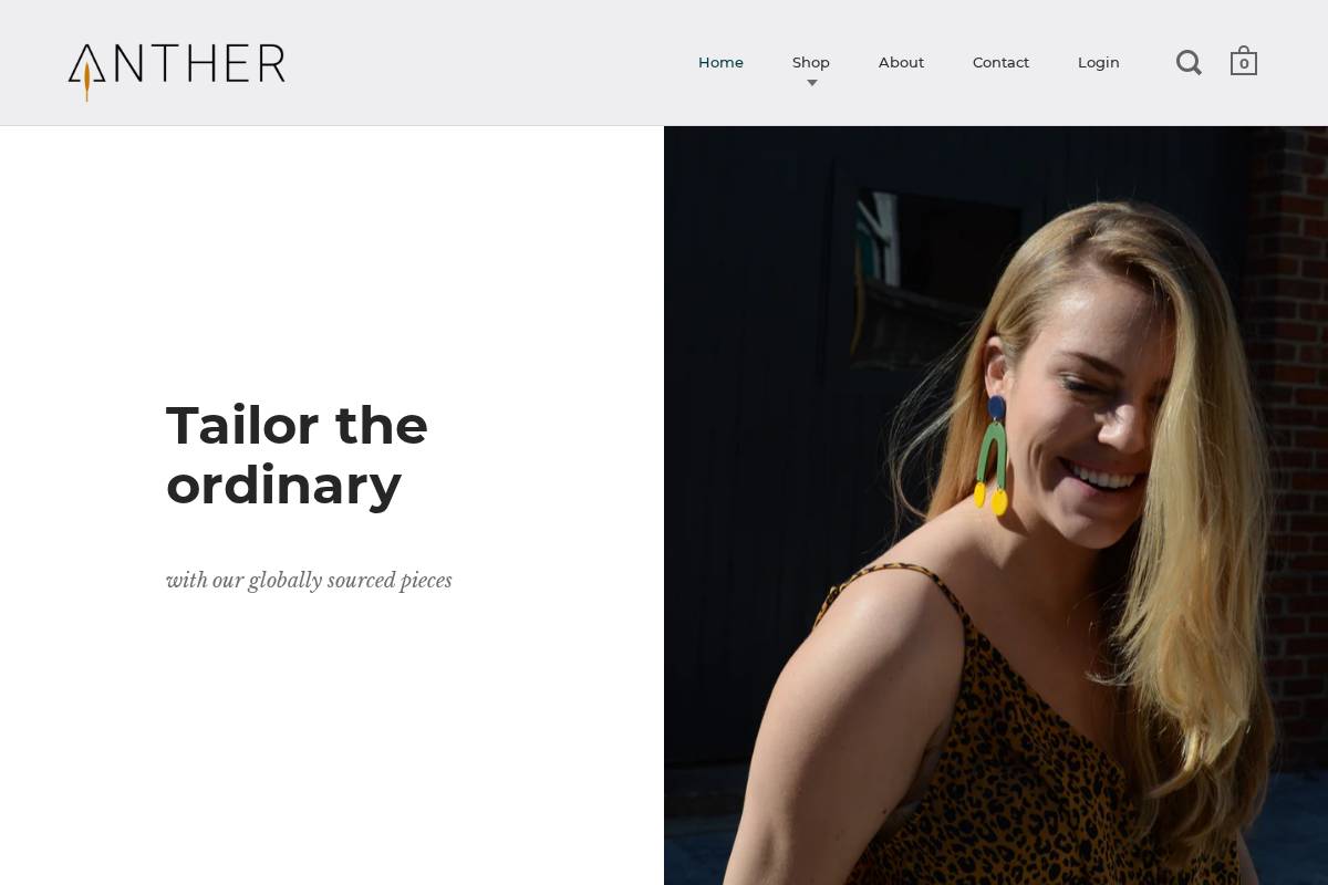 anther.shop homepage screenshot
