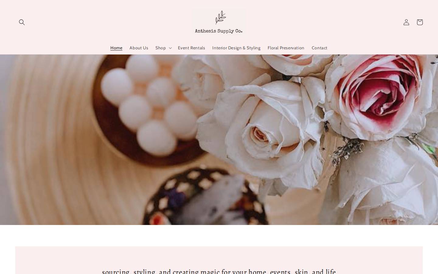 anthesissupply.ca homepage screenshot