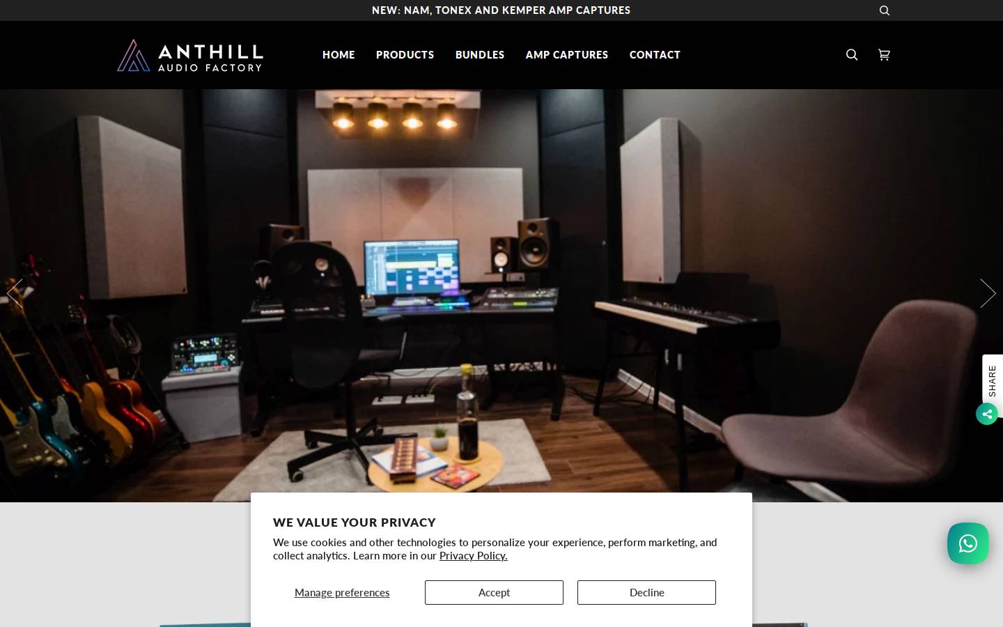 anthillaudio.com homepage screenshot