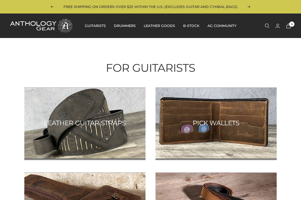 anthologygearwear.com homepage screenshot