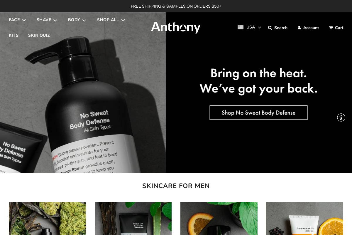 Anthony homepage screenshot