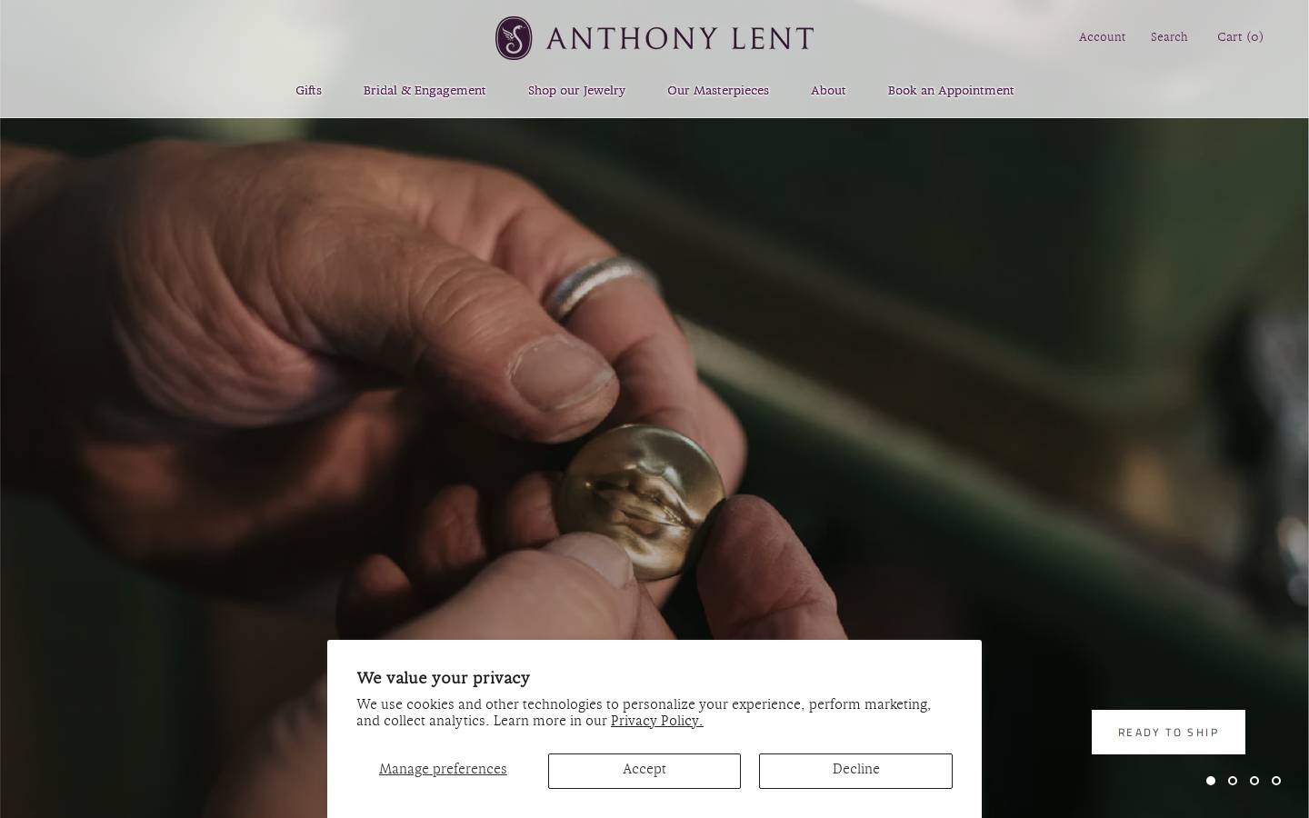 anthonylent.com homepage screenshot