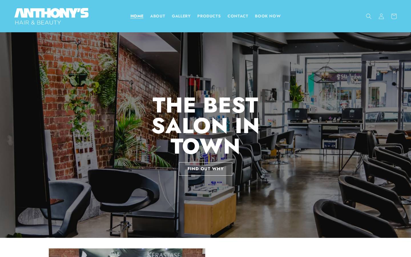 anthonyshairandbeauty.com.au homepage screenshot