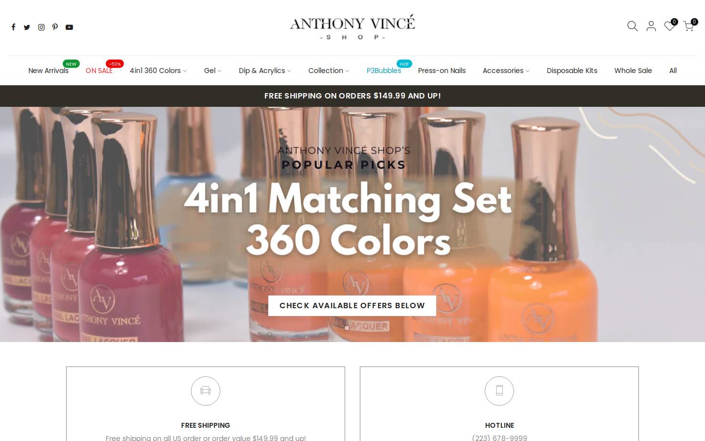 anthonyvinceshop.com homepage screenshot