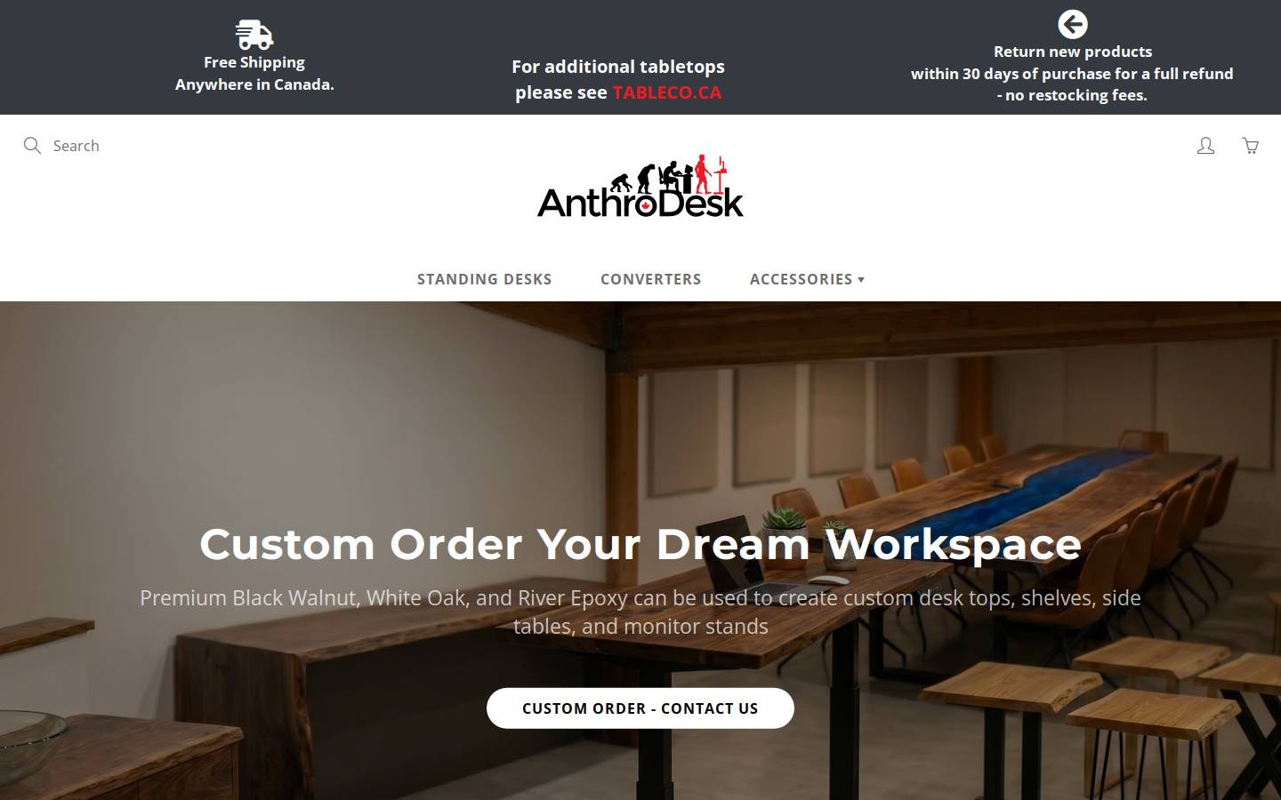 AnthroDesk homepage screenshot