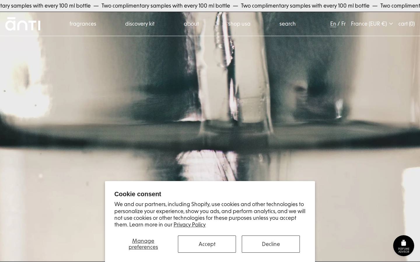 Anti Parfum homepage screenshot