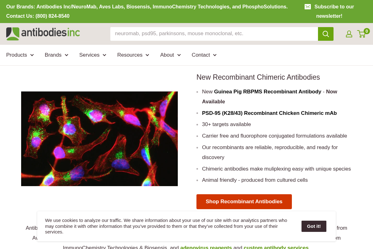 Antibodies Incorporated homepage screenshot
