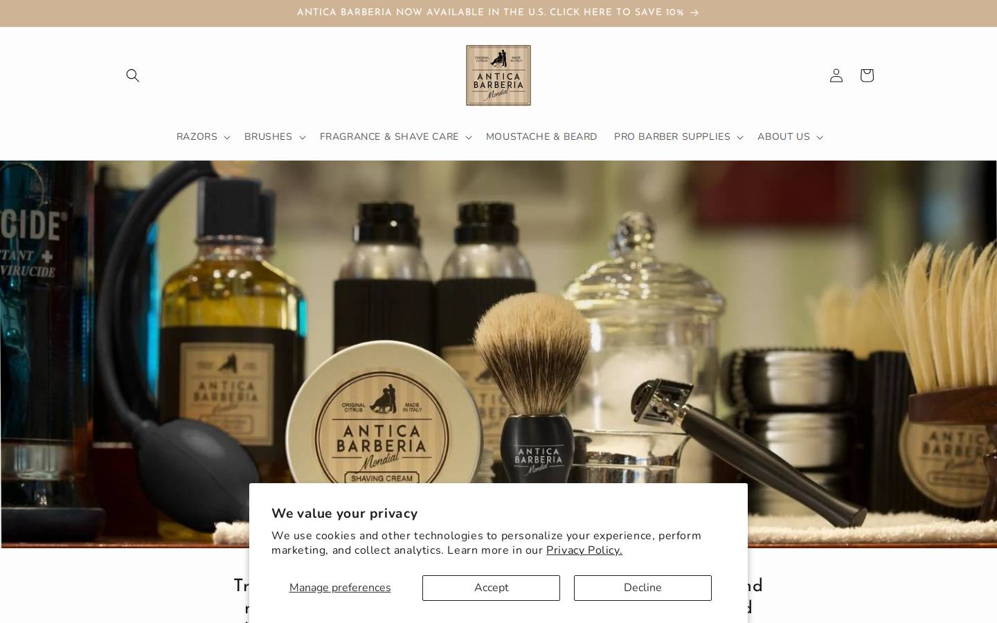 antica-barberia.us homepage screenshot
