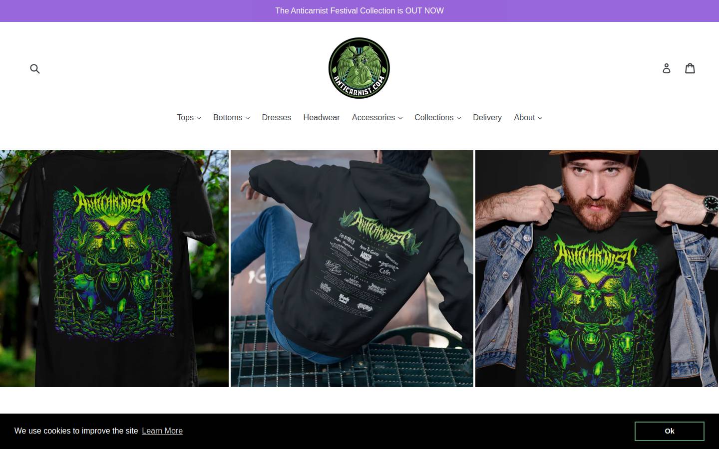 anticarnist.com homepage screenshot