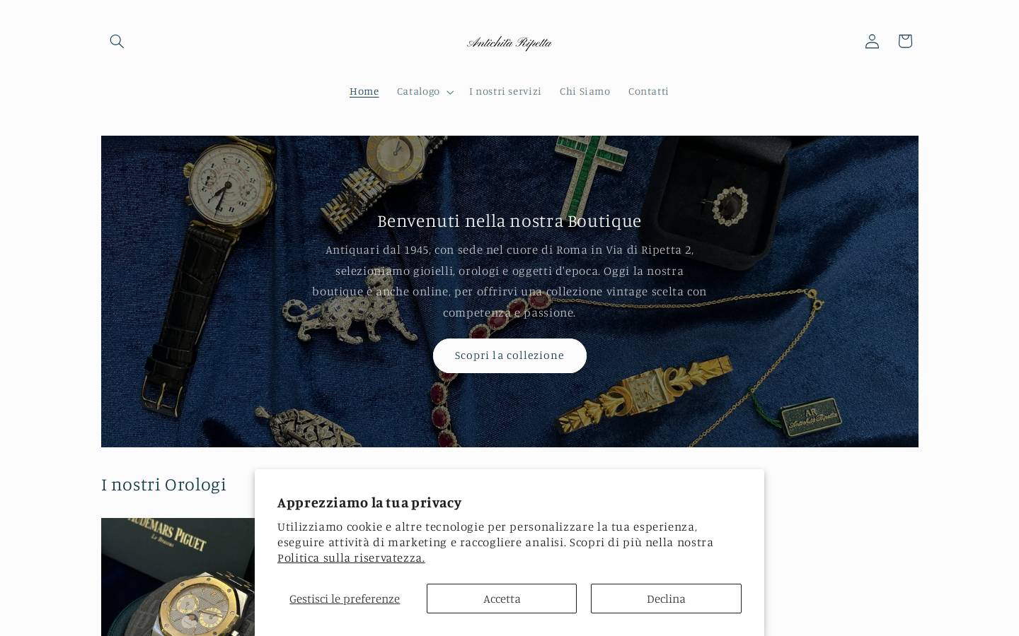 antichitaripetta.com homepage screenshot