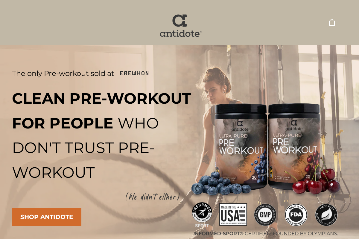 Antidote homepage screenshot