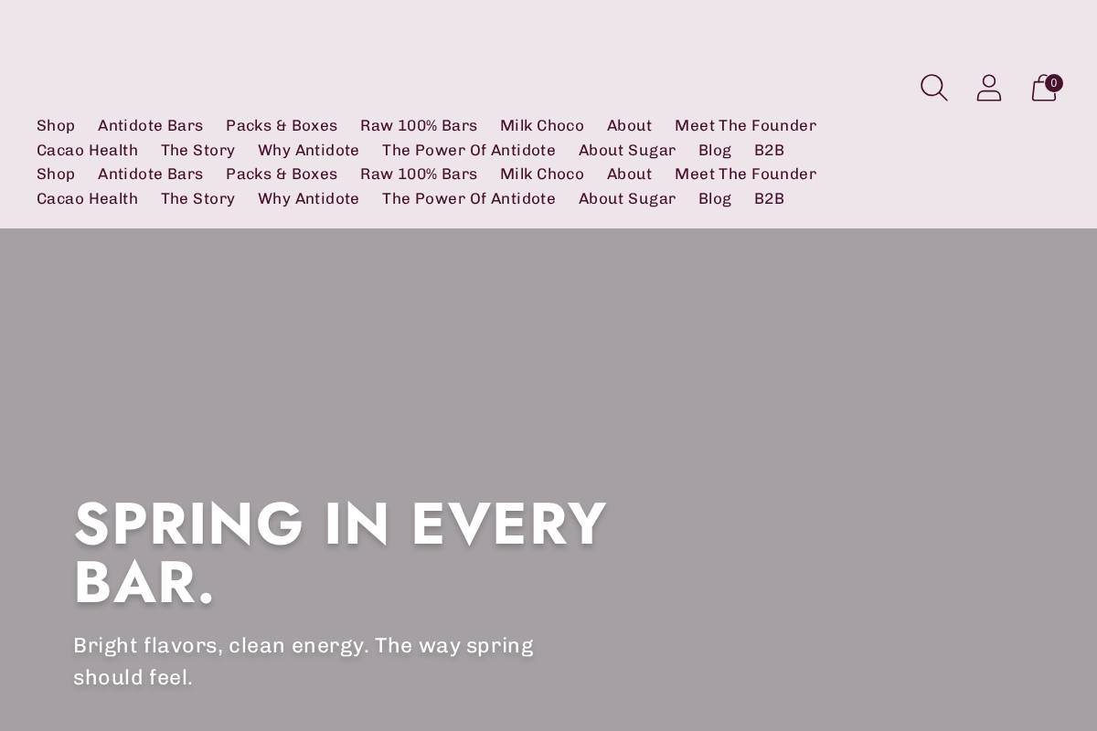 Antidote homepage screenshot