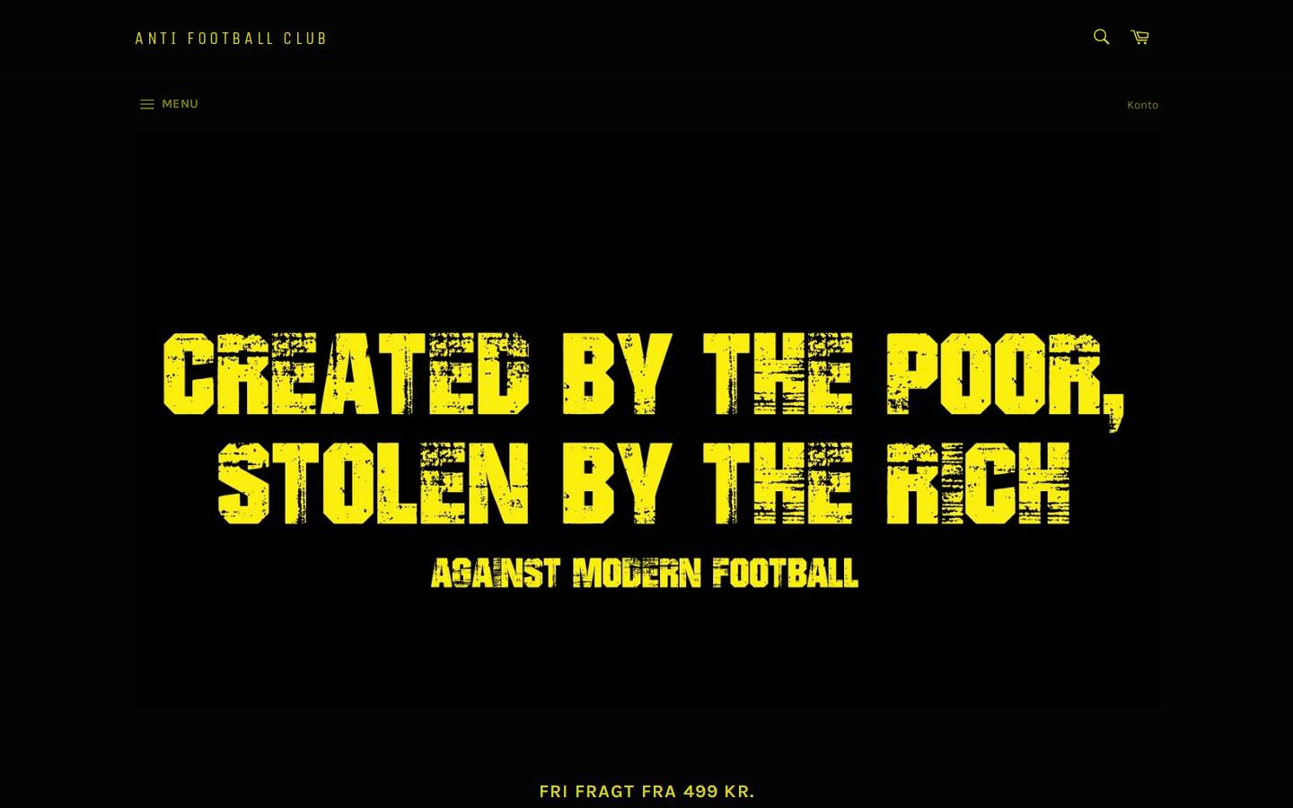 Antifootballclub homepage screenshot