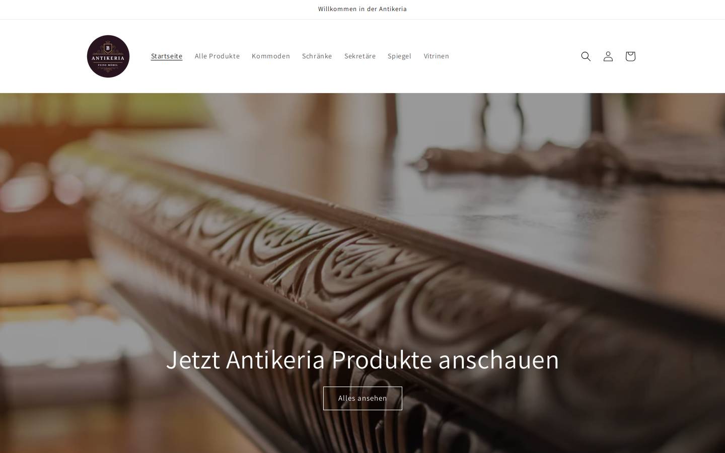 antikeria.com homepage screenshot