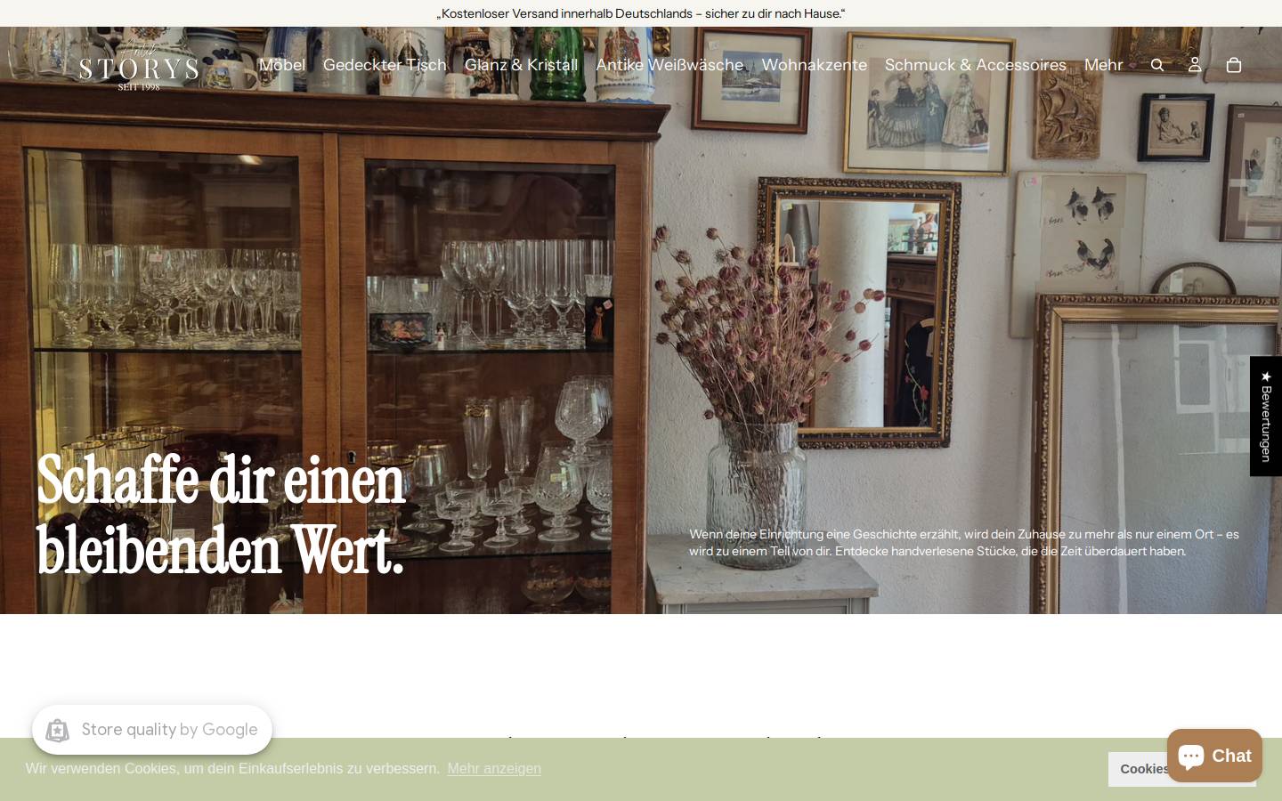 Antikstorys homepage screenshot