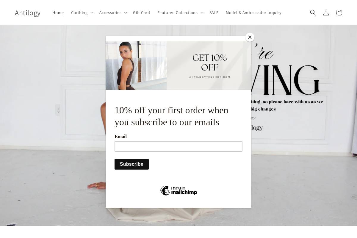 antilogytheshop.com homepage screenshot