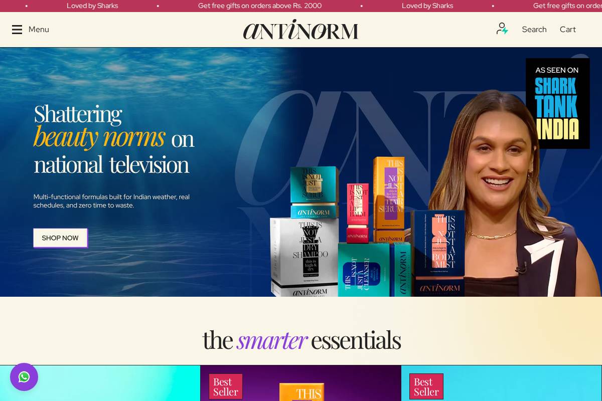 antinorm.co homepage screenshot