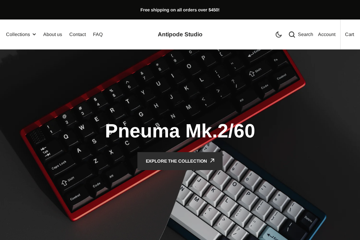 Antipode Studio homepage screenshot