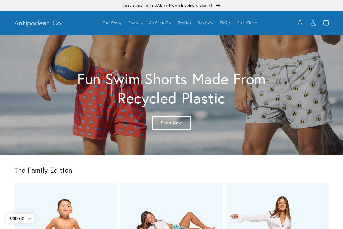 antipodeanco.com homepage screenshot